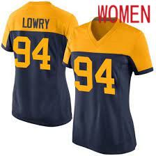 Women Green Bay Packers #94 Dean Lowry Nike Navy Game NFL Jersey